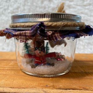 Winter Wonderland Christmas Toy Soldier Mini Snow Globe Scene Christmas Decor